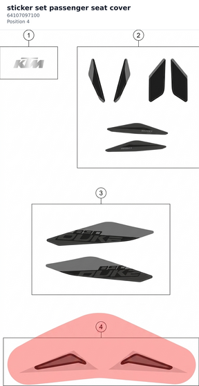 Diagram preview: sticker set passenger seat cover (64107097100)