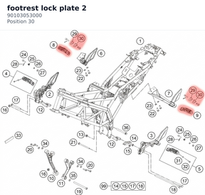 Diagram preview: footrest lock plate 2 (90103053000)