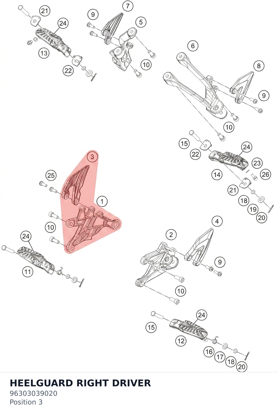 Diagram preview: HEELGUARD RIGHT DRIVER (96303039020)