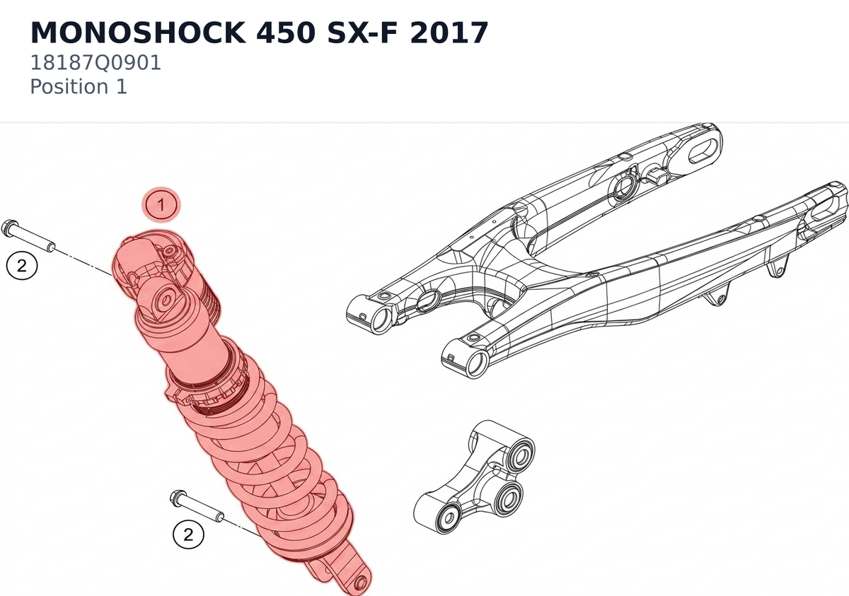 Diagram preview: MONOSHOCK 450 SX-F       2017 (18187Q0901)