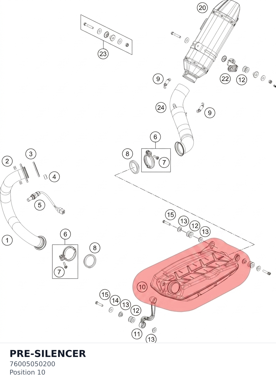 Diagram preview: PRE-SILENCER (76005050200)