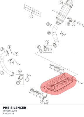 Diagram preview: PRE-SILENCER (76005050200)