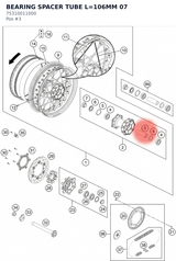 Diagram preview: BEARING SPACER TUBE L=106MM 07 (75310011000)
