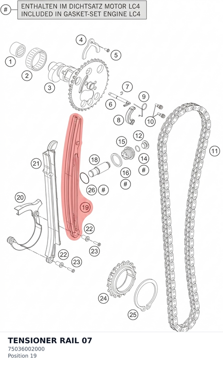 Diagram preview: TENSIONER RAIL              07 (75036002000)