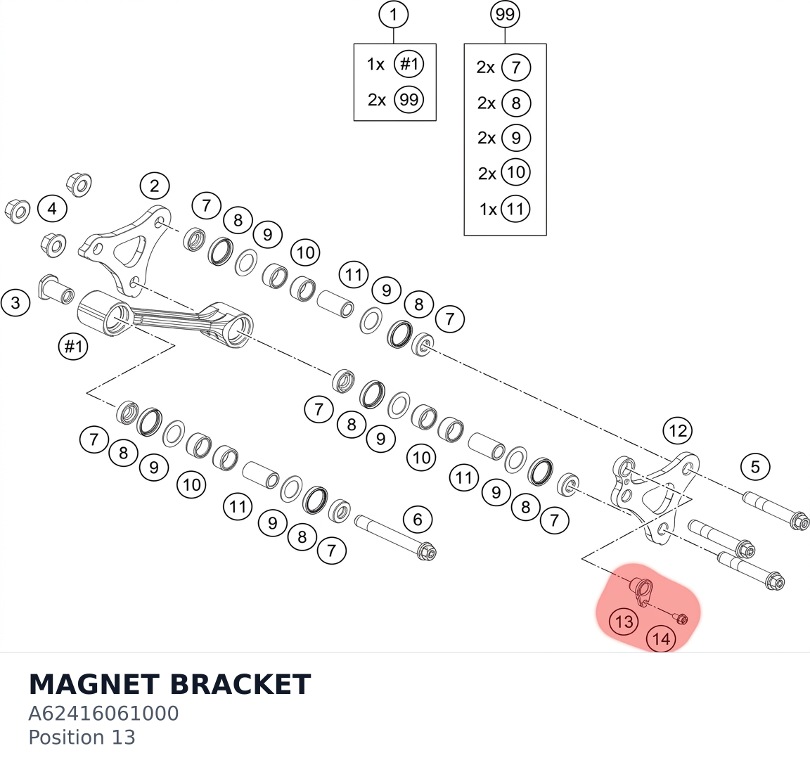 Diagram preview: MAGNET BRACKET (A62416061000)