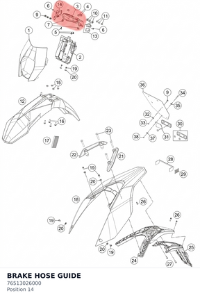 Diagram preview: BRAKE HOSE GUIDE (76513026000)