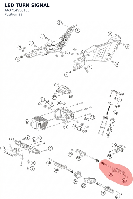 Diagram preview: LED TURN SIGNAL (A63714950100)