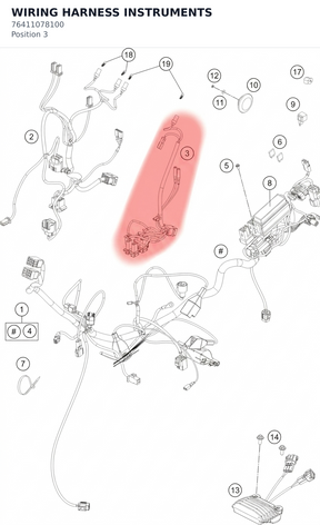 Diagram preview: WIRING HARNESS INSTRUMENTS (76411078100)