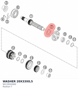 Diagram preview: WASHER 20X33X0,5 (90133032000)