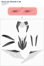 Diagram preview: Decal set 250 EXC-F SD (79708098017)