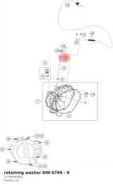 Diagram preview: retaining washer DIN 6799 - 9 (C0799090003)