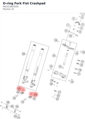 Diagram preview: O-ring Fork Fist Crashpad (A65313822030)