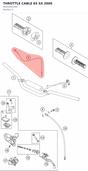 Diagram preview: THROTTLE CABLE 65 SX      2009 (46202091000)