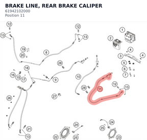 Diagram preview: BRAKE LINE, REAR BRAKE CALIPER (61942102000)