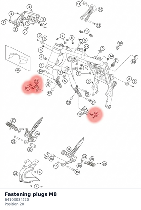 Diagram preview: Fastening plugs M8 (64103034120)