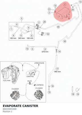 Diagram preview: EVAPORATE CANISTER (60415001000)