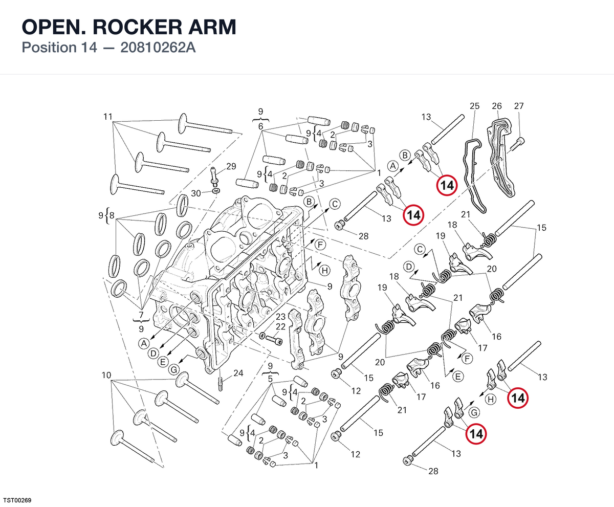 OPEN. ROCKER ARM 20810262A diagram position