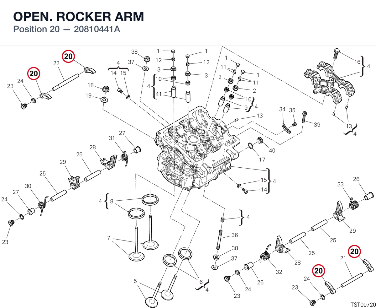OPEN. ROCKER ARM 20810441A diagram position