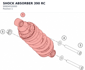 Diagram preview: SHOCK ABSORBER 390 RC (90804010000)
