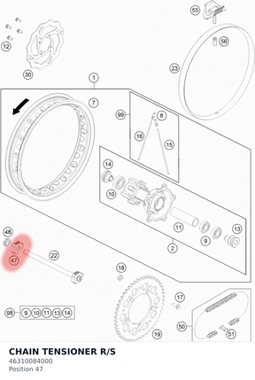 Diagram preview: CHAIN TENSIONER R/S (46310084000)
