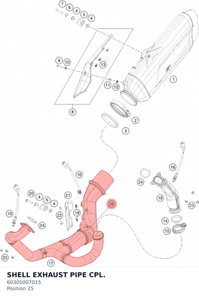 Diagram preview: SHELL EXHAUST PIPE CPL. (60305007015)