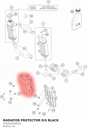 Diagram preview: RADIATOR PROTECTOR R/S BLACK (7003503500030)