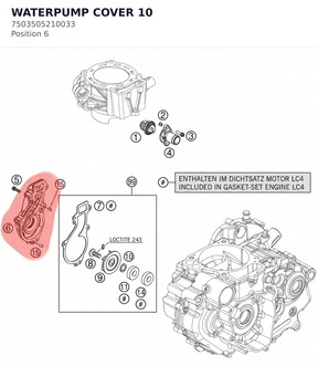 Diagram preview: WATERPUMP COVER 10 (7503505210033)