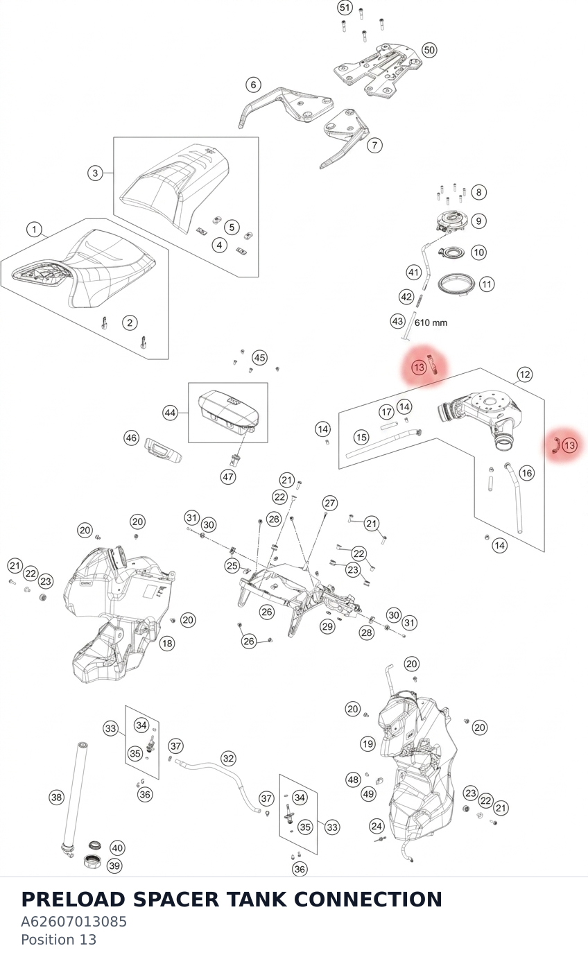 Diagram preview: PRELOAD SPACER TANK CONNECTION (A62607013085)