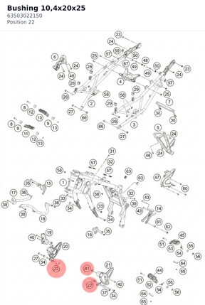 Diagram preview: Bushing 10,4x20x25 (63503022150)