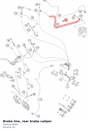 Diagram preview: Brake line, rear brake caliper (63642104000)