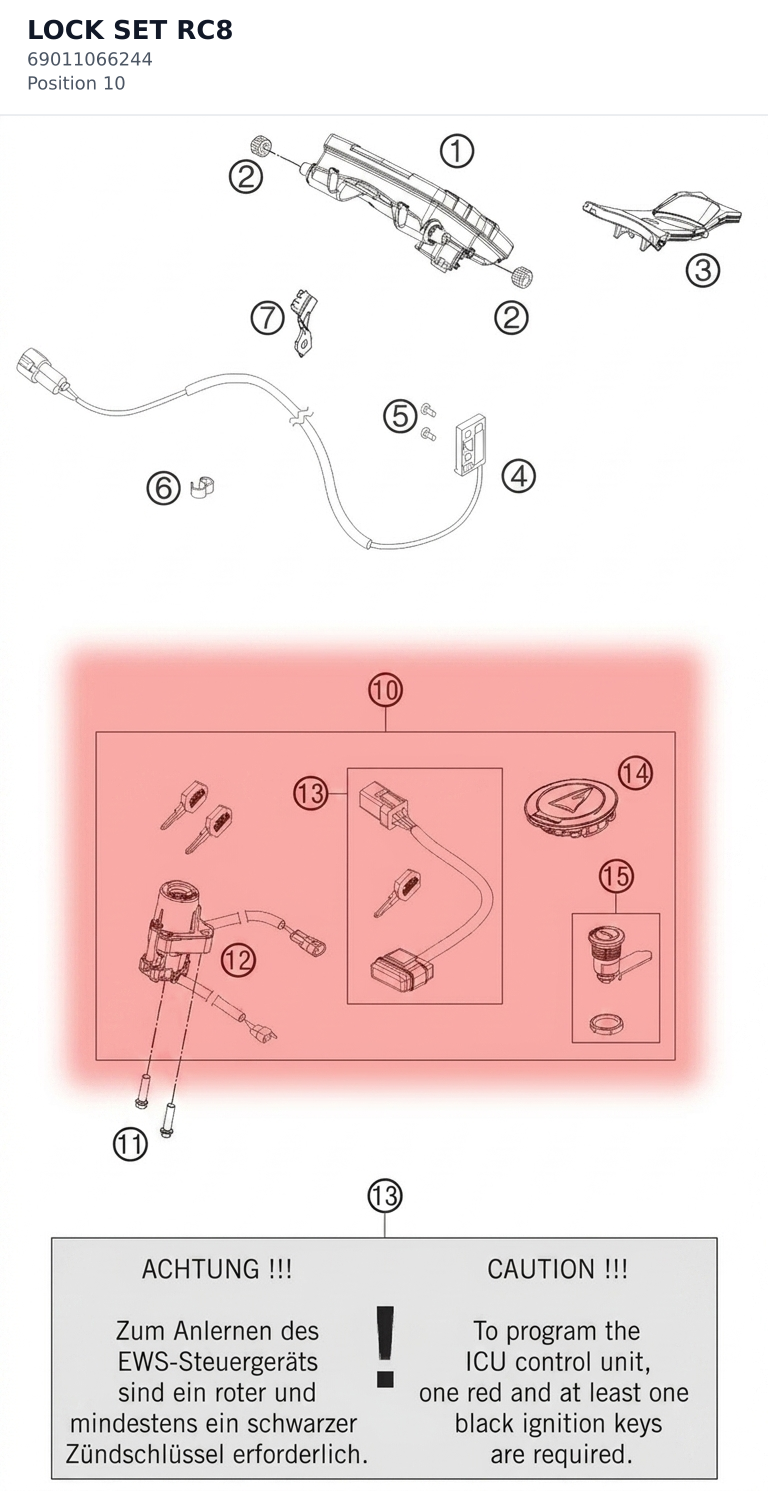 Diagram preview: LOCK SET RC8 (69011066244)