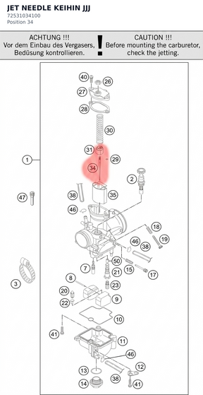 Diagram preview: JET NEEDLE KEIHIN JJJ (72531034100)