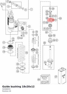 Diagram preview: Guide bushing 18x20x12 (50180974)