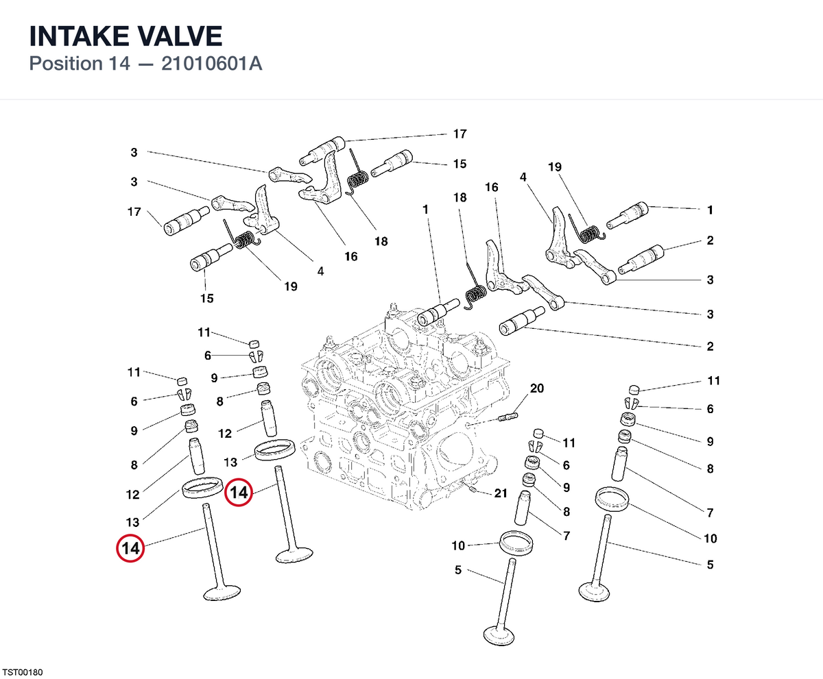 INTAKE VALVE 21010601A diagram position