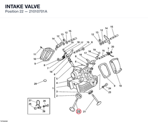 INTAKE VALVE 21010701A diagram position