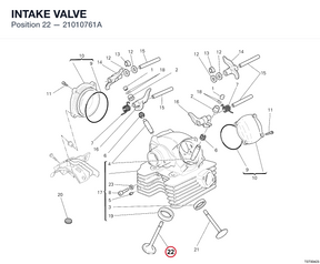INTAKE VALVE 21010761A diagram position