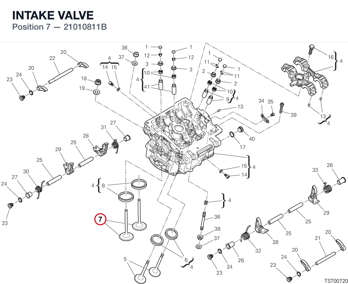 INTAKE VALVE 21010811B diagram position
