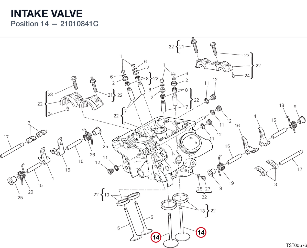 INTAKE VALVE 21010841C diagram position