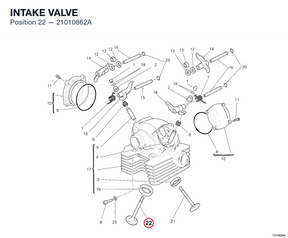 INTAKE VALVE 21010862A diagram position