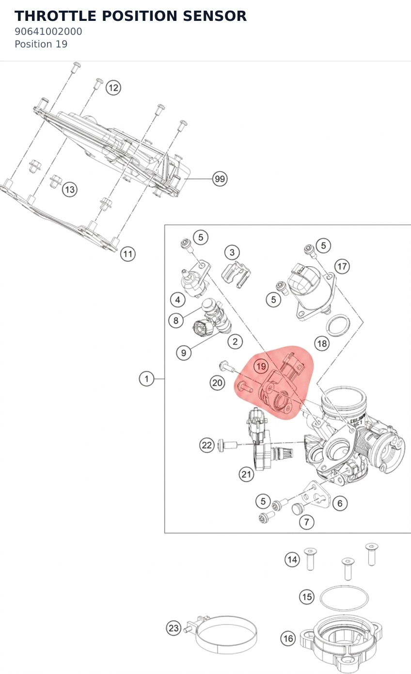 Diagram preview: THROTTLE POSITION SENSOR (90641002000)