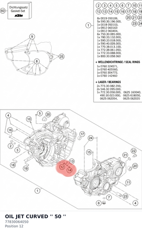 Diagram preview: OIL JET CURVED  '' 50 '' (77830064050)