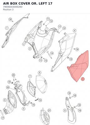 Diagram preview: AIR BOX COVER OR. LEFT  17 (7900600300028D)