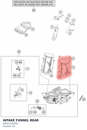 Diagram preview: INTAKE FUNNEL REAR (60641140000)