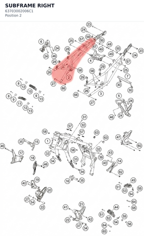 Diagram preview: SUBFRAME RIGHT (63703002006C1)