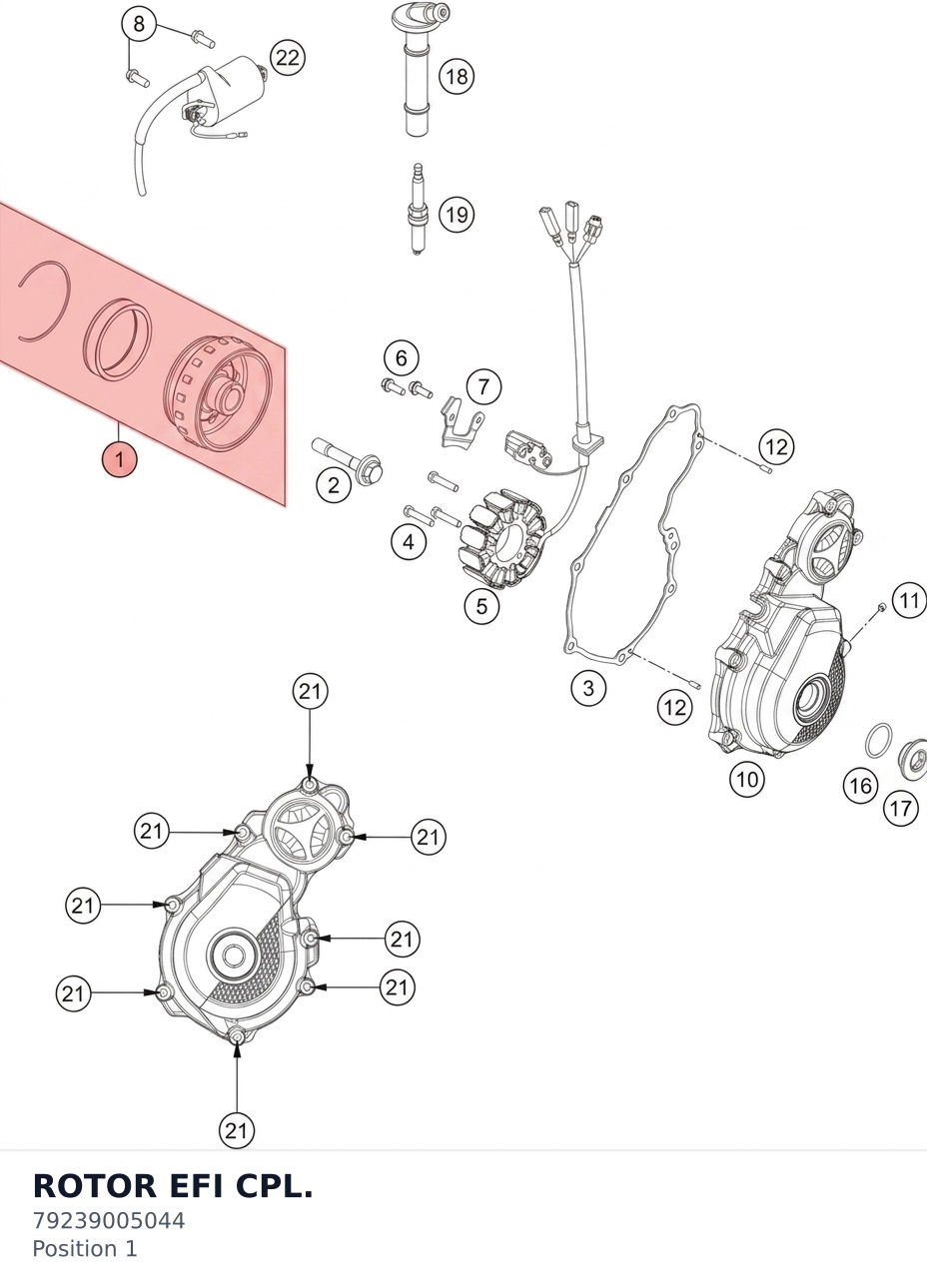 Diagram preview: ROTOR EFI CPL. (79239005044)