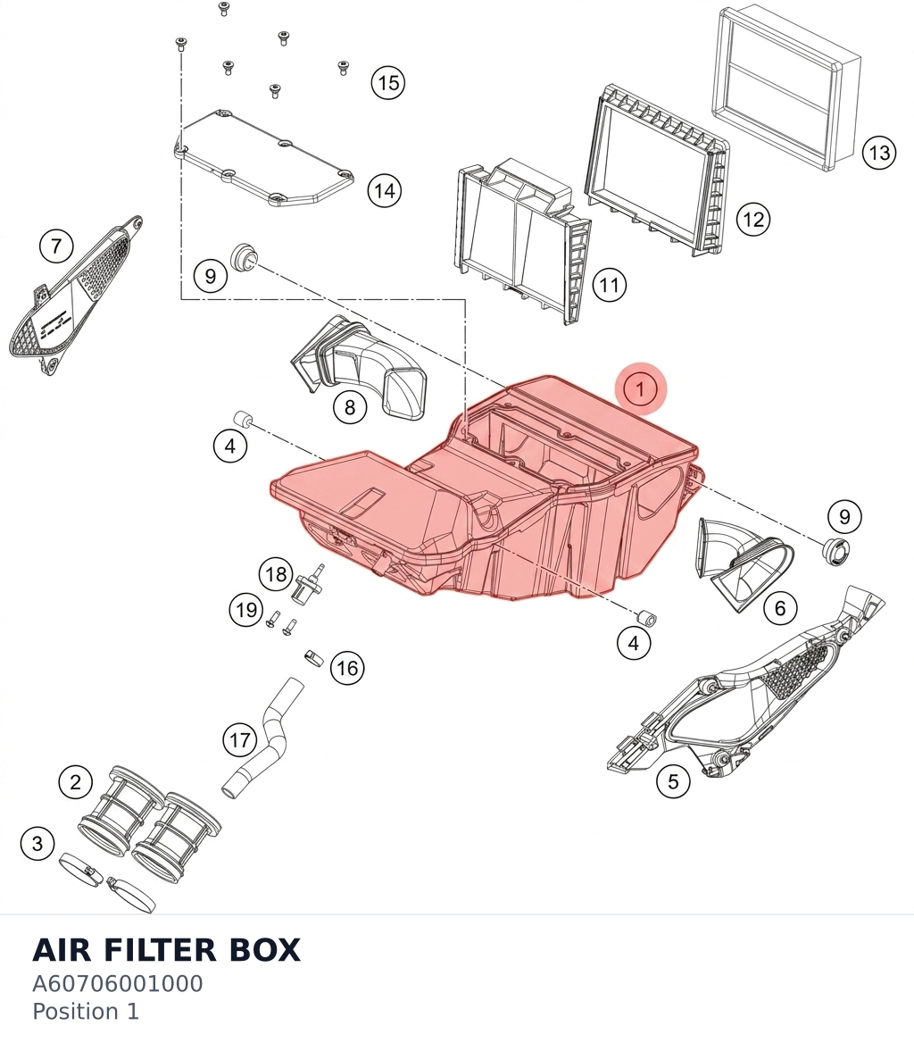 Diagram preview: AIR FILTER BOX (A60706001000)