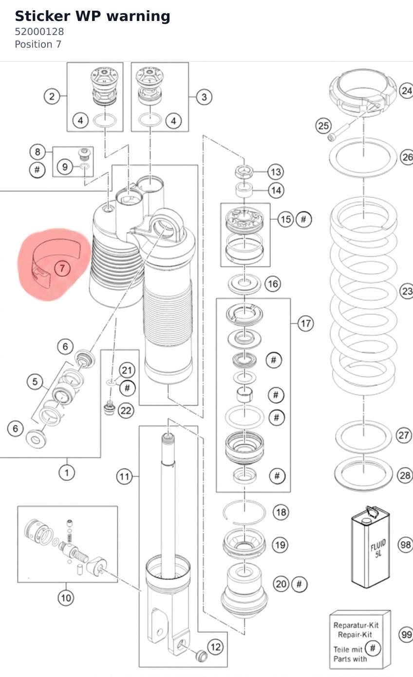 Diagram preview: Sticker WP warning (52000128)