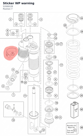 Diagram preview: Sticker WP warning (52000128)