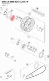 Diagram preview: SPACER REAR WHEEL RIGHT (64110013000)