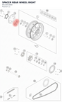 Diagram preview: SPACER REAR WHEEL RIGHT (64110013000)